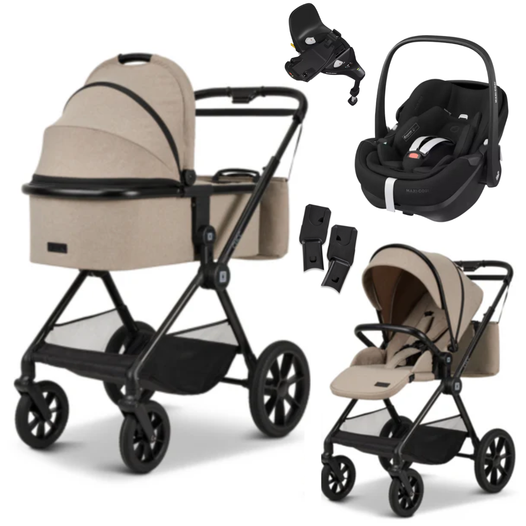 Moon CLICC - Kombikinderwagen 4-in-1 mit Maxi Cosi PEBBLE 360 PRO 2 Babyschale + Isofix Base