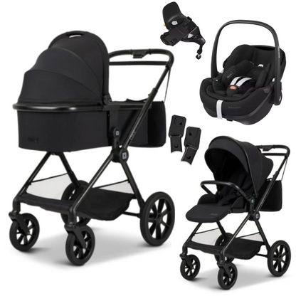 Moon CLICC - Kombikinderwagen 4-in-1 mit Maxi Cosi PEBBLE 360 PRO 2 Babyschale + Isofix Base