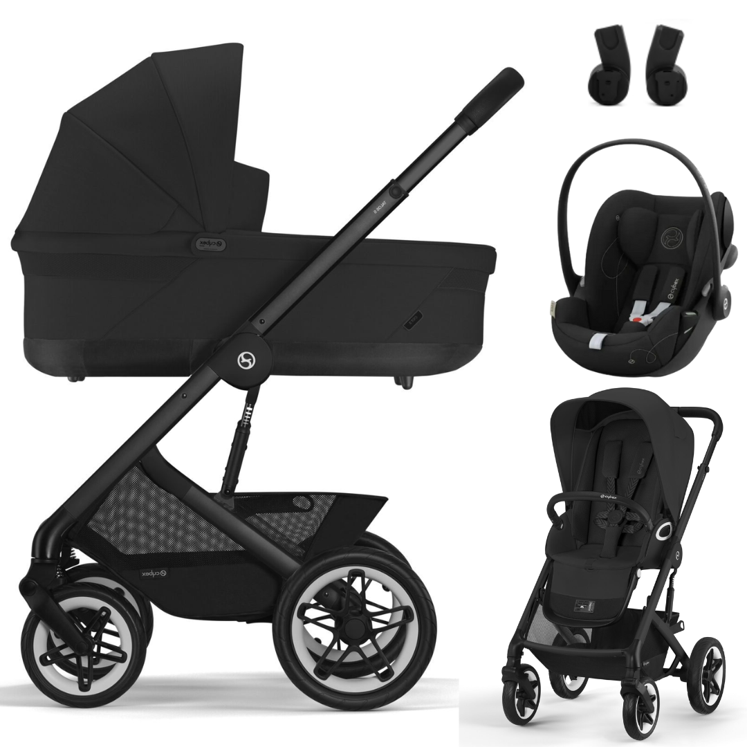 Cybex TALOS S LUX - Kombikinderwagen 3in1 mit Cybex CLOUD G I-SIZE Babyschale | Moon Black