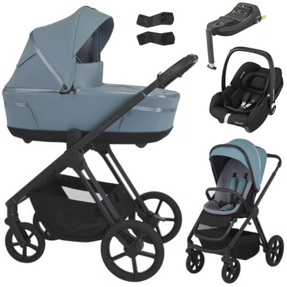 Espiro MILOO - Kombikinderwagen 4in1 mit Maxi Cosi CABRIOFIX I-SIZE Babyschale + Isofix-Basis