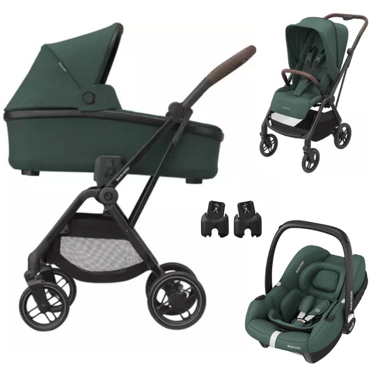 Maxi Cosi LEONA 2 - Kombikinderwagen 3-in-1-Set mit Maxi Cosi CABRIOFIX I-SIZE Babyschale