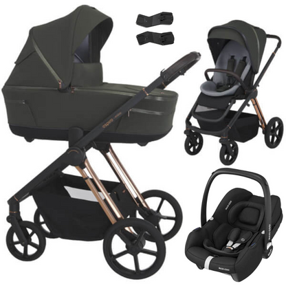 Espiro MILOO - Kombikinderwagen 3in1 mit Maxi Cosi CABRIOFIX I-SIZE Babyschale