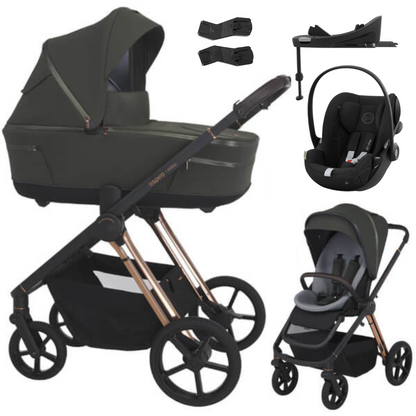 Espiro MILOO - Kombikinderwagen 4in1 mit Cybex CLOUD G I-SIZE Babyschale + Isofix BASE G