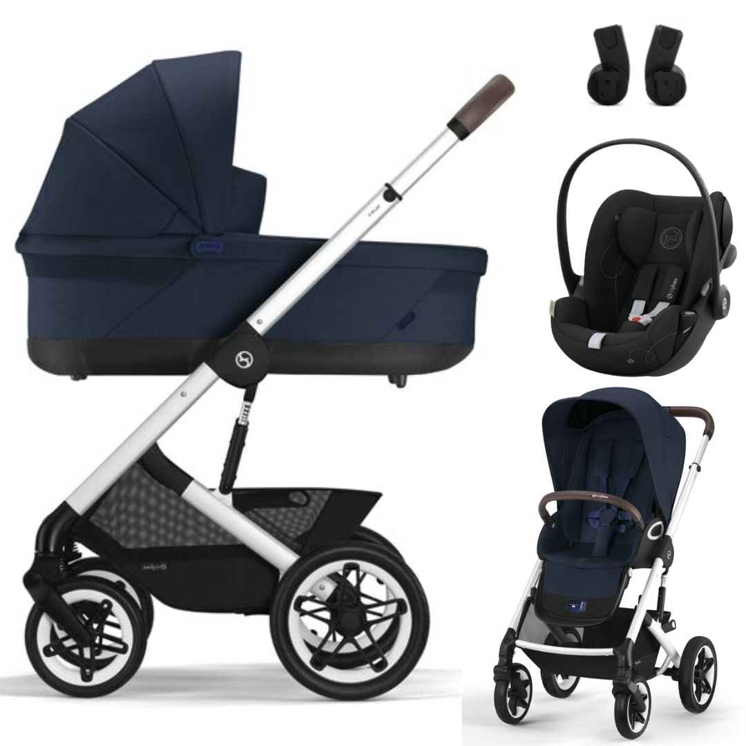 Cybex TALOS S LUX - Kombikinderwagen 3in1 mit Cybex CLOUD G I-SIZE Babyschale | Moon Black