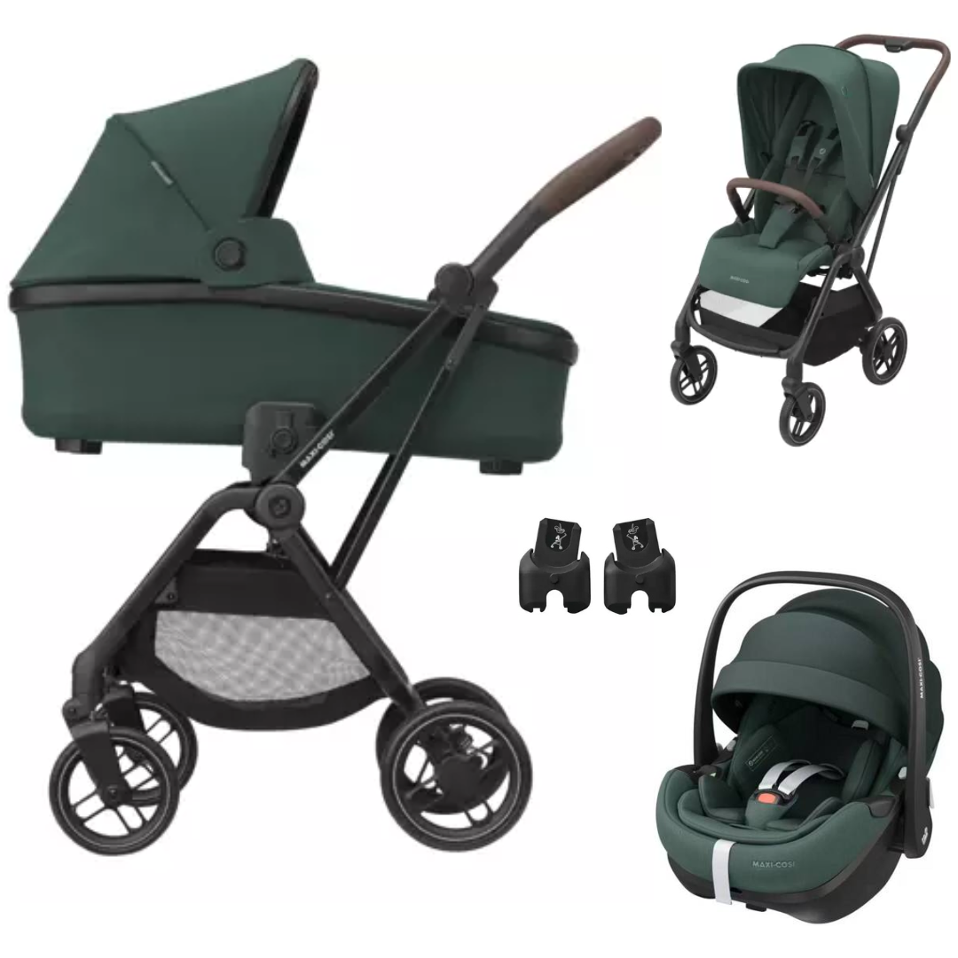 Maxi Cosi LEONA 2 - Kombikinderwagen 3-in-1-Set mit Maxi Cosi PEBBLE 360 PRO 2 Babyschale