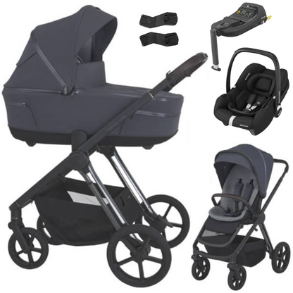 Espiro MILOO - Kombikinderwagen 4in1 mit Maxi Cosi CABRIOFIX I-SIZE Babyschale + Isofix-Basis