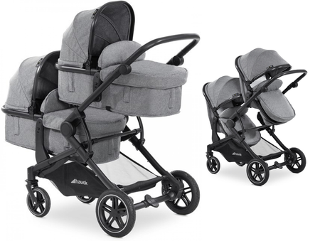 Hauck ATLANTIC TWIN - multifunktionaler Zwillings- oder Geschwisterkinderwagen, 2-in-1-Set