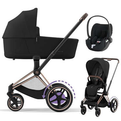 Cybex E-PRIAM 3.0 CHROME BROWN - Kombikinderwagen, 3-in-1-Set mit Cybex CLOUD T I-SIZE