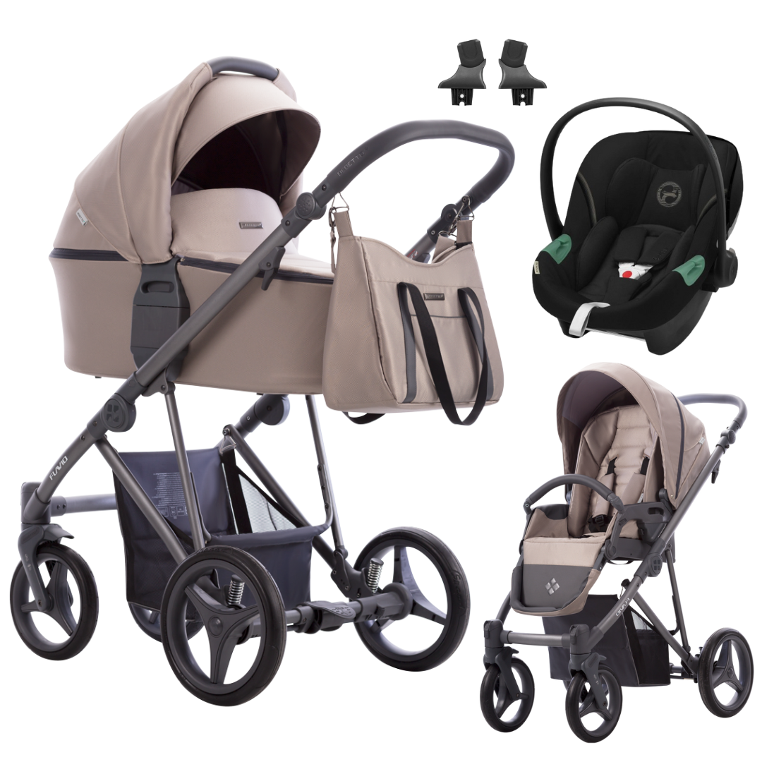 Bebetto FLAVIO - Kombikinderwagen 3in1 mit Cybex ATON S2 I-SIZE Babyschale