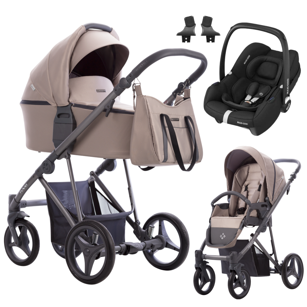 Bebetto FLAVIO - Kombikinderwagen 3in1 mit Maxi Cosi PEBBLE 360 I-SIZE Babyschale