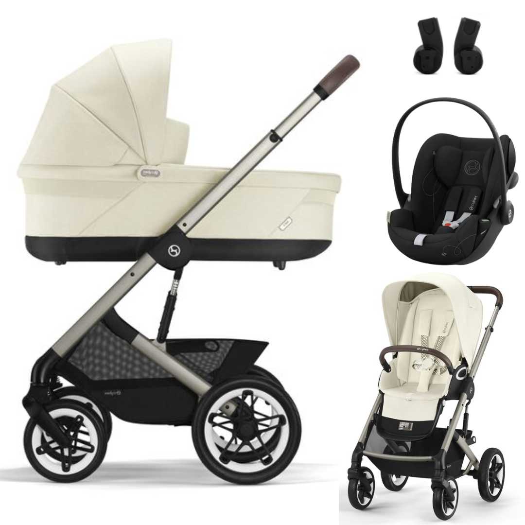 Cybex TALOS S LUX - Kombikinderwagen 3in1 mit Cybex CLOUD G I-SIZE Babyschale | Moon Black