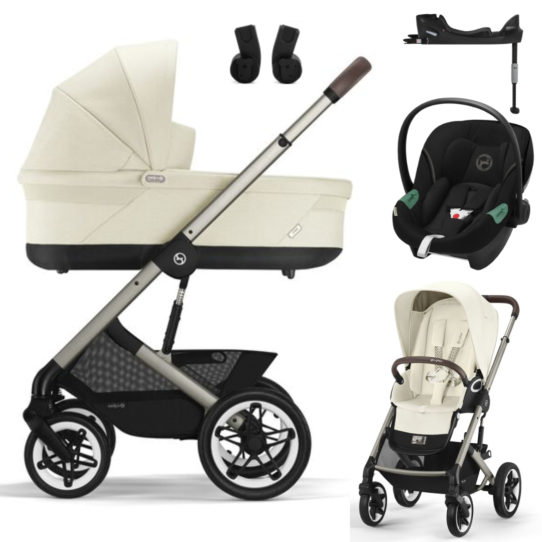 Cybex TALOS S LUX - Kombikinderwagen 4in1 mit Cybex ATON S2 I-SIZE Babyschale + Isofix-Base ONE