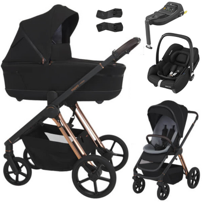 Espiro MILOO - Kombikinderwagen 4in1 mit Maxi Cosi CABRIOFIX I-SIZE Babyschale + Isofix-Basis