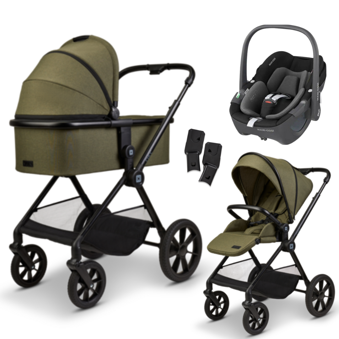 Moon CLICC - Kombikinderwagen 3-in-1 mit Maxi Cosi PEBBLE 360 Babyschale