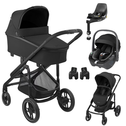 Maxi Cosi PLAZA+ PLUS - Kombikinderwagen 4in1 mit Maxi Cosi PEBBLE 360 I-SIZE babyschale + Isofix FAMILYFIX 360