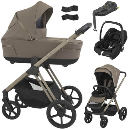 Espiro MILOO - Kombikinderwagen 4in1 mit Maxi Cosi CABRIOFIX I-SIZE Babyschale + Isofix-Basis