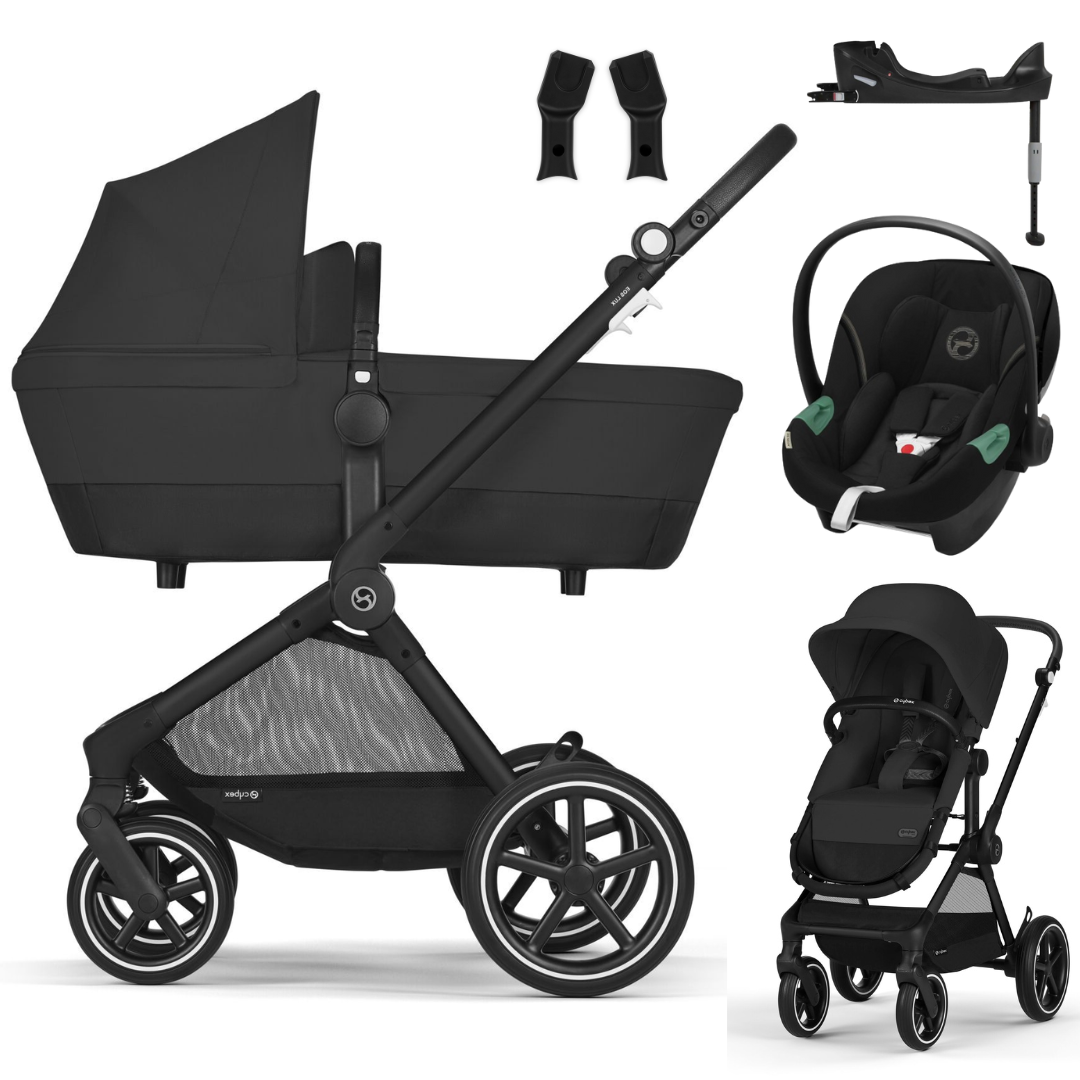 Cybex EOS LUX - Kombikinderwagen 4-in-1 mit Cybex ATON S2 I-SIZE Babyschale + Isofix Base ONE