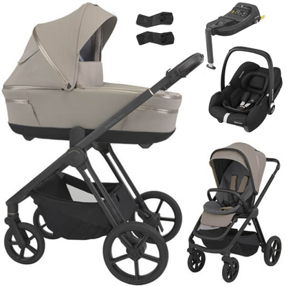 Espiro MILOO - Kombikinderwagen 4in1 mit Maxi Cosi CABRIOFIX I-SIZE Babyschale + Isofix-Basis