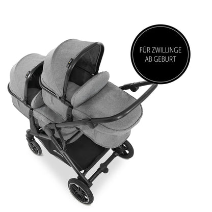 Hauck ATLANTIC TWIN - multifunktionaler Zwillings- oder Geschwisterkinderwagen, 2-in-1-Set