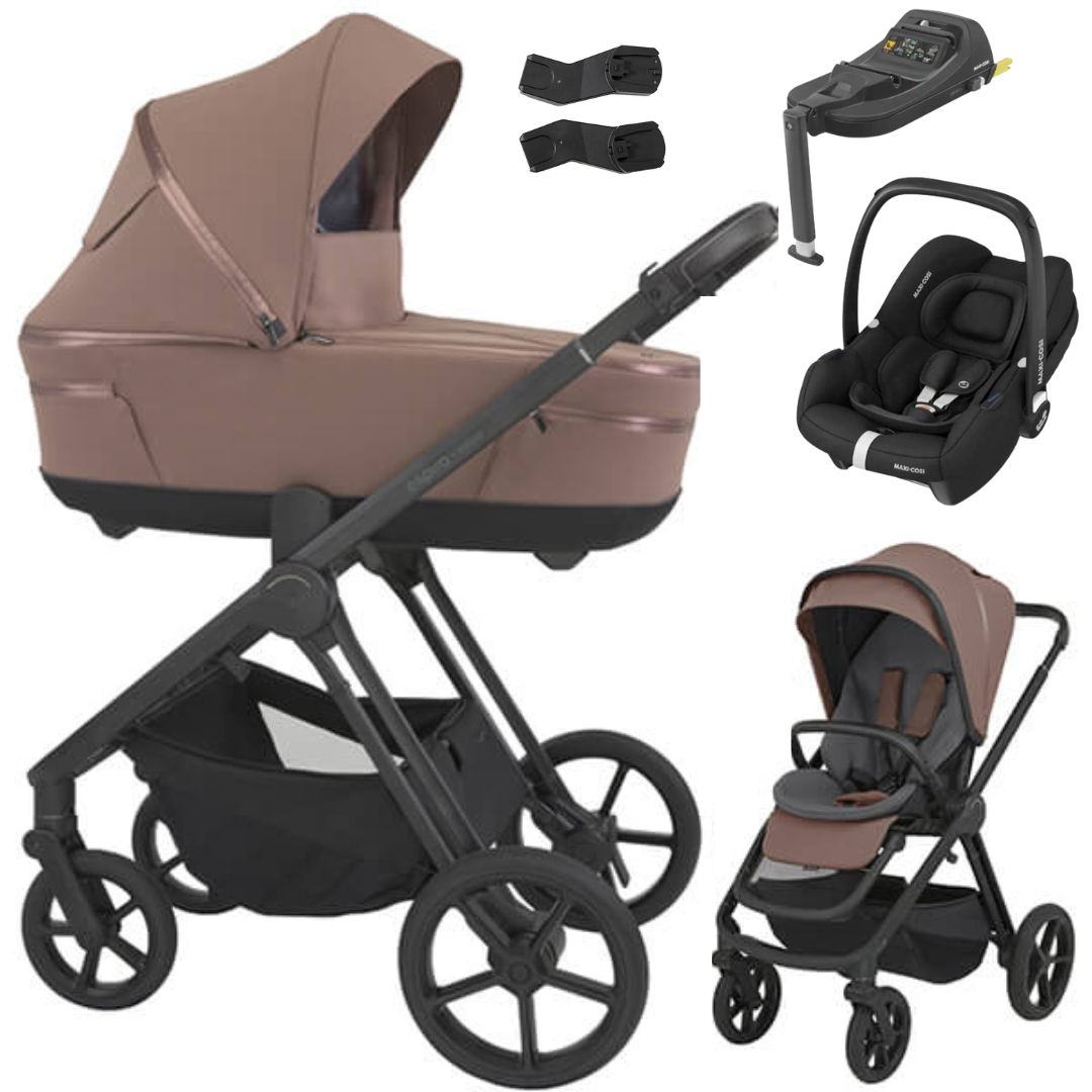 Espiro MILOO - Kombikinderwagen 4in1 mit Maxi Cosi CABRIOFIX I-SIZE Babyschale + Isofix-Basis