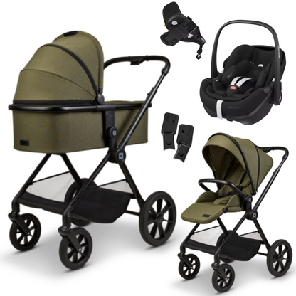 Moon CLICC - Kombikinderwagen 4-in-1 mit Maxi Cosi PEBBLE 360 PRO 2 Babyschale + Isofix Base