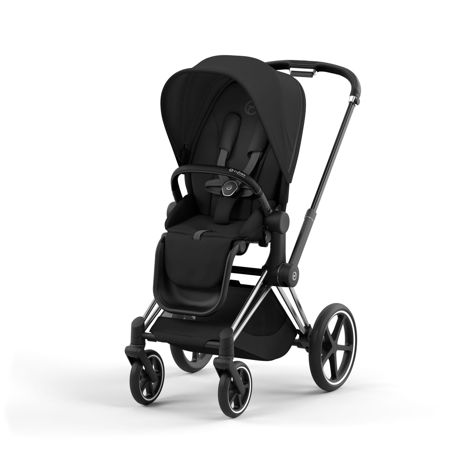 Cybex PRIAM 4.0 CHROME BLACK - Kombikinderwagen 4in1 mit Cybex CLOUD T I-SIZE babyschale und Base T