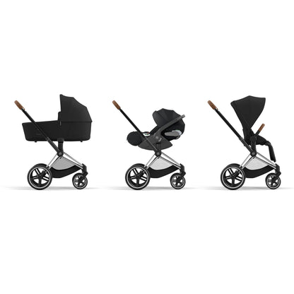 Cybex PRIAM 4.0 CHROME BROWN - Kombikinderwagen 4in1 mit Cybex CLOUD T I-SIZE babyschale und Base T