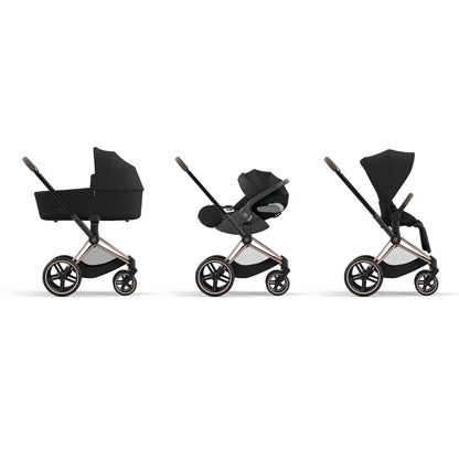 Cybex PRIAM 4.0 ROSEGOLD - Kombikinderwagen 4in1 mit Cybex CLOUD T I-SIZE babyschale und Base T