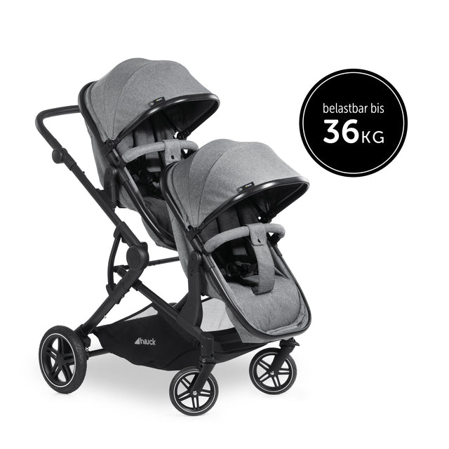 Hauck ATLANTIC TWIN - multifunktionaler Zwillings- oder Geschwisterkinderwagen, 2-in-1-Set