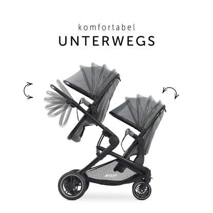 Hauck ATLANTIC TWIN - multifunktionaler Zwillings- oder Geschwisterkinderwagen, 2-in-1-Set