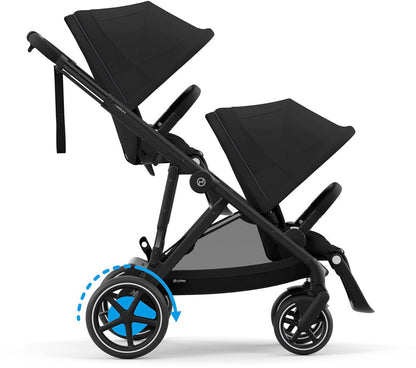 Cybex e-GAZELLE S - Sibling Kinderwagen mit 1x Babywanne und 2x Sitz - elektrischer Unterstützung