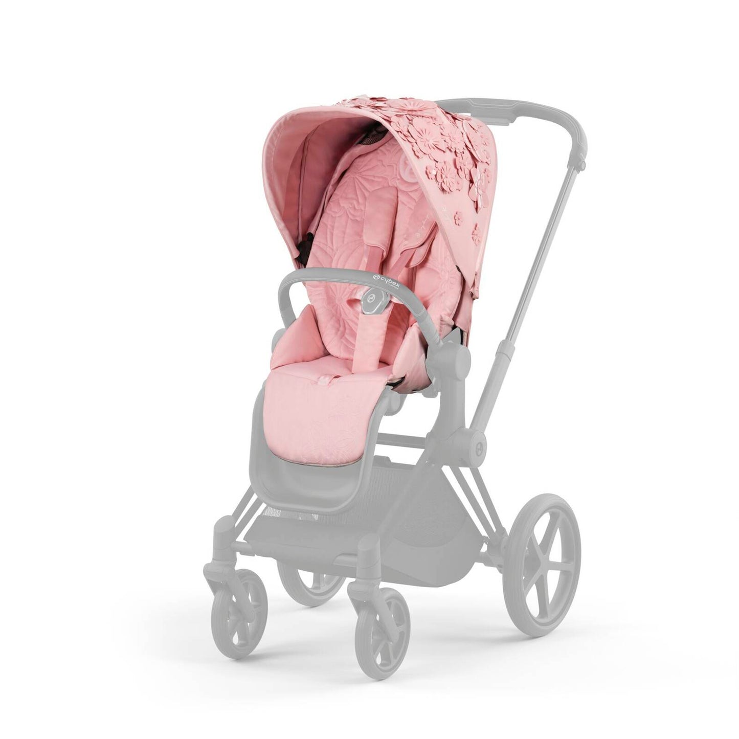 Cybex PRIAM 4.0 - Kombikinderwagen 4in1 mit Cybex CLOUD T I-SIZE babyschale + Isofix Base T | Simply Flowers Pink Pale Blush