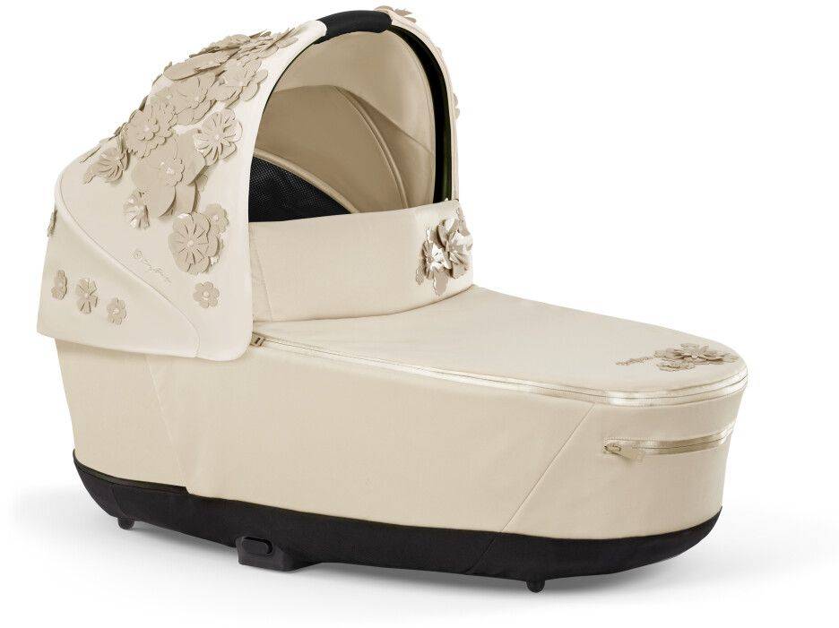 Cybex PRIAM 4.0 - Kombikinderwagen 4in1 mit Cybex CLOUD T I-SIZE babyschale + Isofix Base T | Simply Flowers Nude Beige